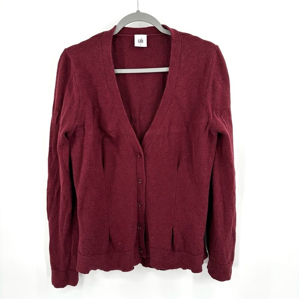 CAbi Catch Darted Cardigan 3529 in burgundy Size L